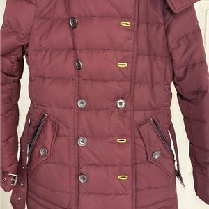 Women's Double-Breasted Burberry Burgundy Jacket